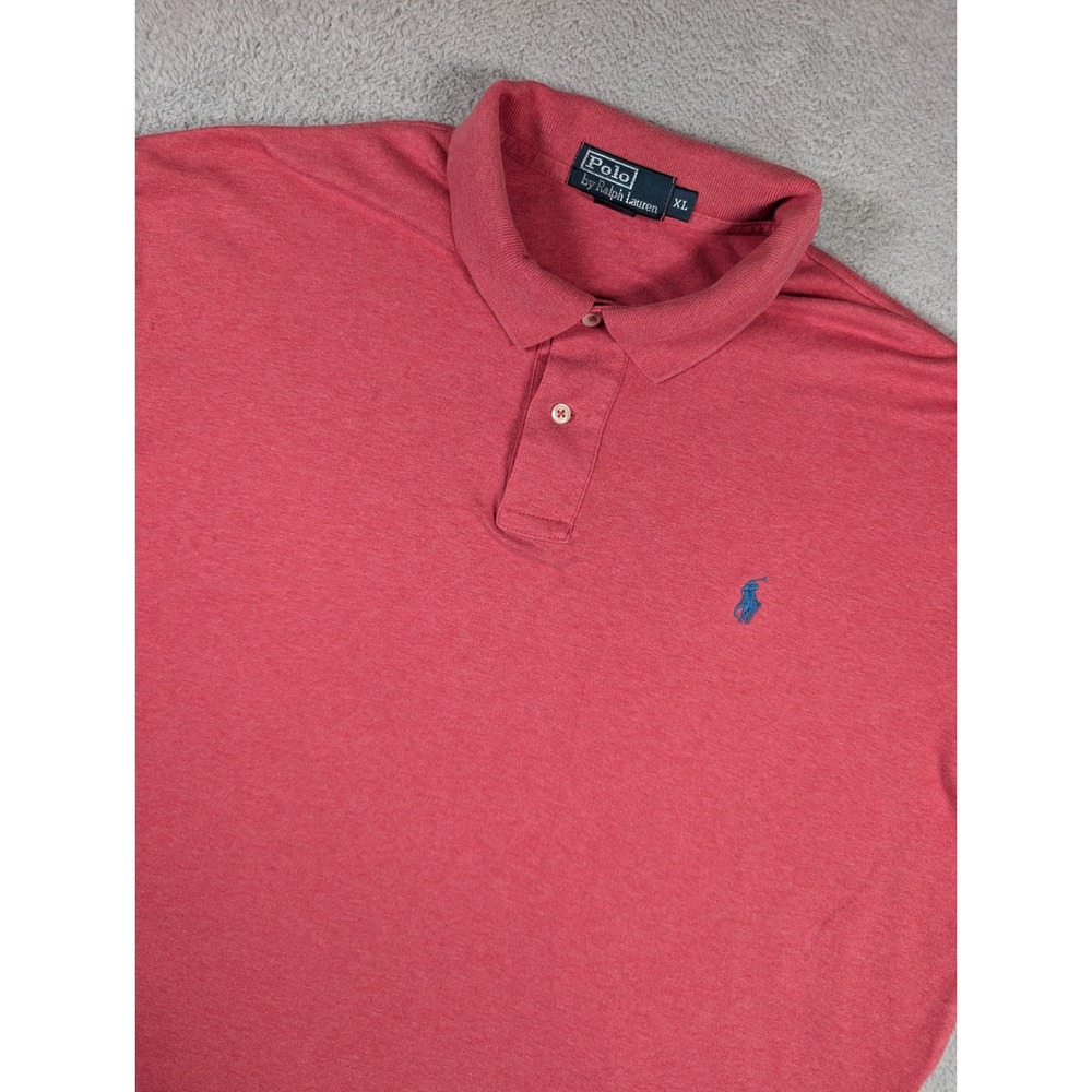Polo Ralph Lauren Mens XL Red Short Sleeve Polo Shirt Blue Pony Logo Cotton